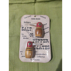 Vintage Buescher Hickory Pipe Style Salt and Pepper Shakers - New/Sealed
